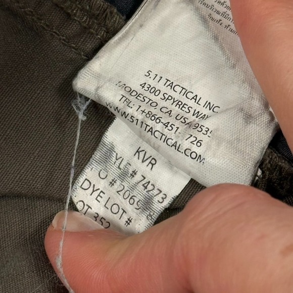 5.11 Tactical Mens Regular Fit 38x30 Taclite Pro Ripstop Cargo Pant Olive #74273 - Picture 11 of 11